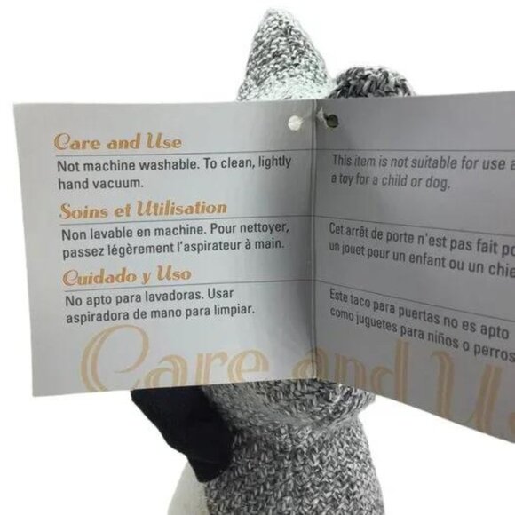 Elements Decorative Cat Door Stopper | NWT | Gray White Black - Picture 10 of 13